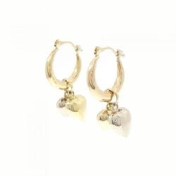 Bông tai hình trái tim 2WAY 750YG/750WG - Hàng hiệu Authentic