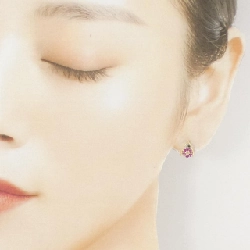 Bông tai ruby hoa K18YG 0.26CT - Hàng hiệu Authentic 871136
