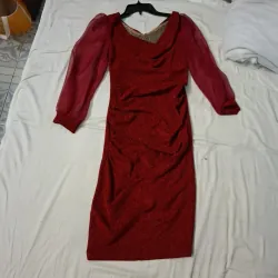 2 đầm thời trang vải kim sa và nhung kiểu dáng đẹp đã qua sử dụng size S (44-52kg)  749157