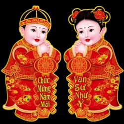 Tranh cô cậu tết  359807