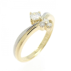 Nhẫn kim cương K18YG/PT900 0.20CT - Hàng hiệu Chính hãng