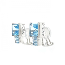 K14WG Blue Topaz Bông Tai - Hàng hiệu Chính hãng 870298