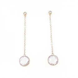 K18PG Amethyst Bông tai - Hàng hiệu Authentic