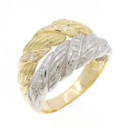 Nhẫn kim cương K18YG/PT900 0.14CT - Hàng hiệu Chính hãng