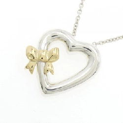 Tiffany 925/750YG Dây chuyền hình trái tim và ruy băng - Hàng hiệu Chính hãng 844672