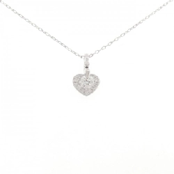 K18WG Dây chuyền kim cương hình trái tim 0.331CT - Hàng hiệu Chính hãng