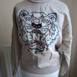 Áo nỉ nữ thêu hình đầu hổ Kenzo màu be size S chính hãng 719292