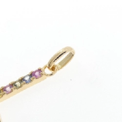 K18YG Chữ cái L Mặt dây chuyền Sapphire 0.14CT - Hàng hiệu Chính hãng 864334