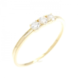 Nhẫn kim cương ba viên K18YG 0.15CT - Hàng hiệu Chính hãng