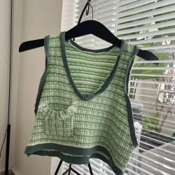 Áo ba lỗ kiểu vải tweed 