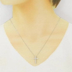 K18WG Dây chuyền kim cương chéo 0.32CT - Hàng hiệu chính hãng 858564