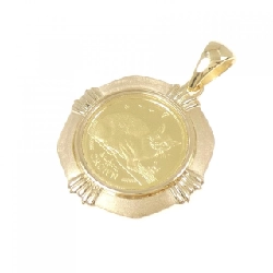 K18YG(khung) Dây chuyền đồng xu kim cương 0.08CT - Hàng hiệu Chính hãng 865195