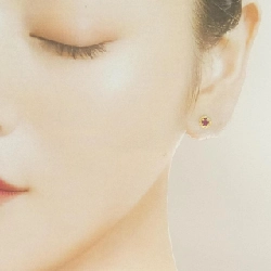 K18YG Bông tai Ruby - Hàng hiệu Chính hãng 864025