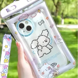 Túi Đựng ĐiệnThoại CHỐNG NƯỚC Viền Phao Hoạt Hình Kèm Dây Đeo 1013698