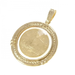 K18YG(枠) Đồng xu Mặt dây chuyền - Hàng hiệu Chính hãng 866125