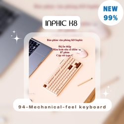 Bàn phím văn phòng K8 Inphic chống ồn kết nối cáp rời type C Like NEW