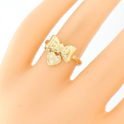 Nhẫn kim cương hình ruy băng × trái tim K18YG - Hàng hiệu Authentic 852674