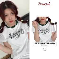 ÁO THUN BABY TEE FORM FIT ANGEL WERE BORN SIZE L