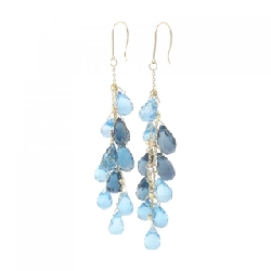 Bông tai Blue Topaz ba màu K18 - Hàng hiệu Authentic 867342