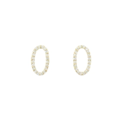 K18YG Bông tai kim cương 0.20CT - Hàng hiệu Chính hãng