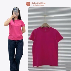 Áo Thun Nữ Cotton Form Đơn Giản Cổ Tròn Size SML Màu Sáng Hàng Mới