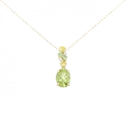 K18YG Mặt dây chuyền đá màu - Hàng hiệu Authentic