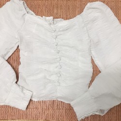 Áo croptop vải nhún tay dài 10985