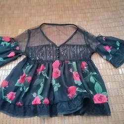 Áo babydoll voan hoa 183221