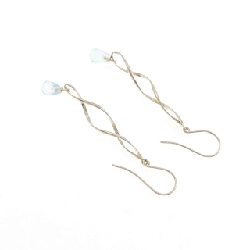 K18YG Blue Topaz Bông tai - Hàng hiệu Chính hãng 867233