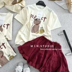 Set váy áo thun bé gái <48 ký mặc Tết cực xinh