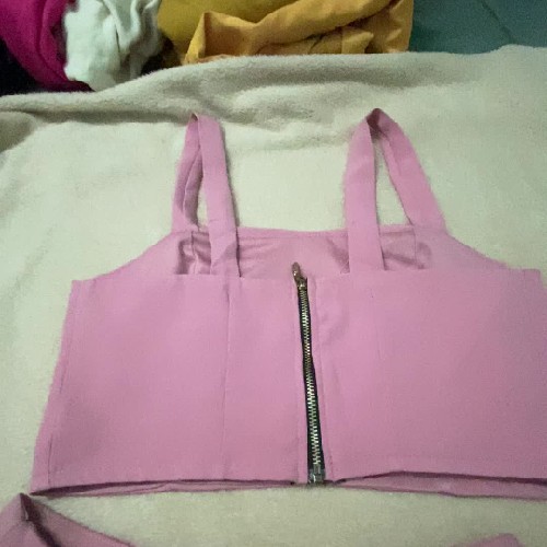 Set váy áo croptop có khoá kéo 21392