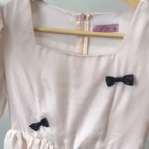 Đầm voan 2 lớp màu be size M 470088