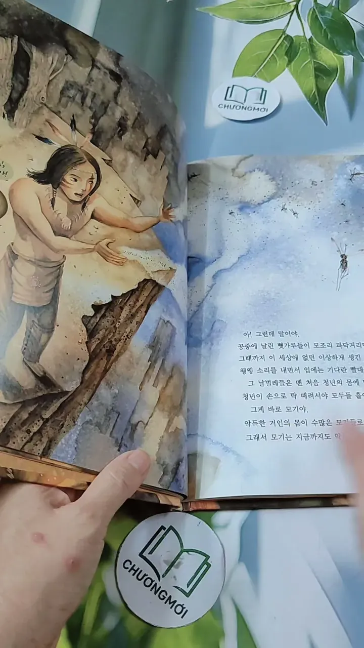 [Tặng nẹp góc] Truyện thiếu nhi Hàn Quốc: Moyamo Anu 22 -  모야모 아누와: 모기는 어떻게 생겨났는가;. 보여요?  732014