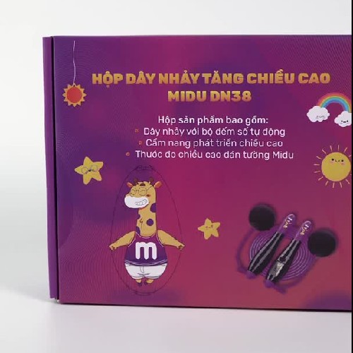 Hộp dây nhảy Midu DN38 hỗ trợ phát triển chiều cao với bộ số đếm tự động