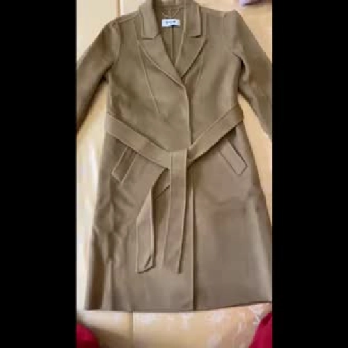 Áo dạ nữ lông cứu khâu tay 2 mặt size M mới màu nâu tây