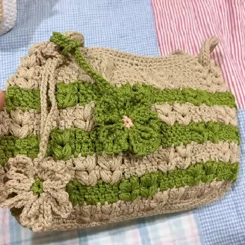 TÚI SỢI  MÓC TAY HOẠ TIẾT DỄ THƯƠNG - HANDMADE CROCHET BAG