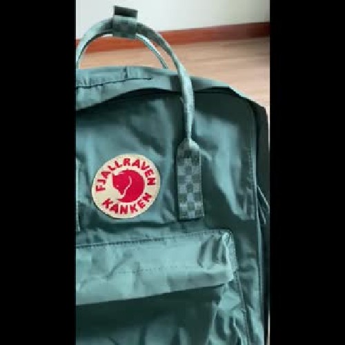 Balo Kanken Classic Fjallraven - Frost green/chess pattern 175235