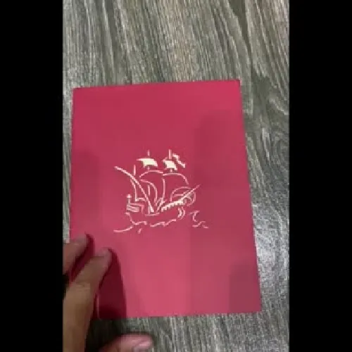 THIỆP 3D HÌNH TÀU NGỌC TRAI ĐEN