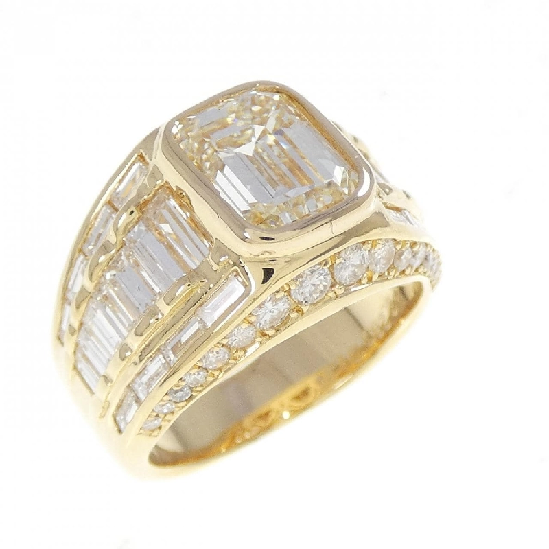 Nhẫn kim cương K18YG 2.280CT M VS2 cắt hình emerald - Hàng hiệu Authentic 874805