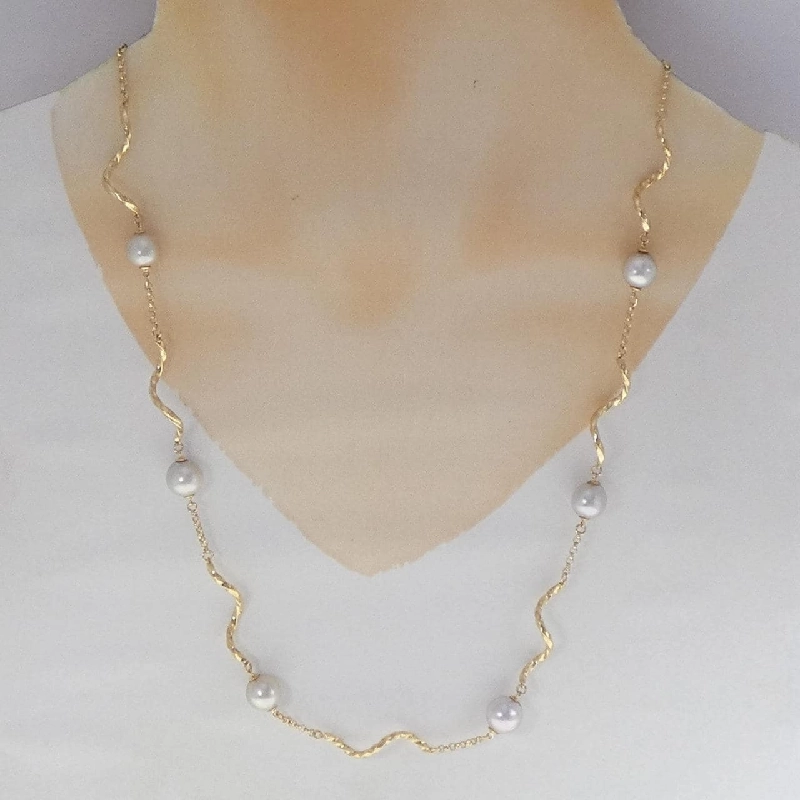 K18YG Ngọc trai Akoya Dây chuyền - Hàng hiệu Chính hãng 845853