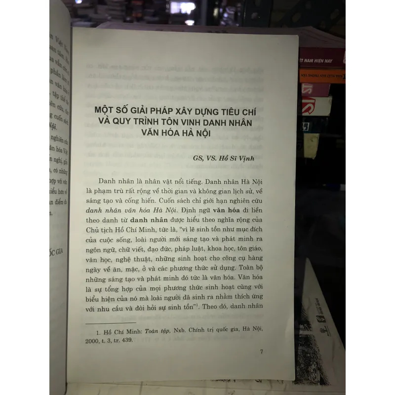 Tiêu chí danh nhân văn hoá Thăng Long - Hà Nội - VS. Hồ Sĩ Vịnh 703619