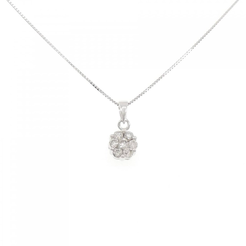 K18WG Hoa Đá Kim Cương Dây Chuyền 0.50CT - Hàng hiệu Chính hãng 861388