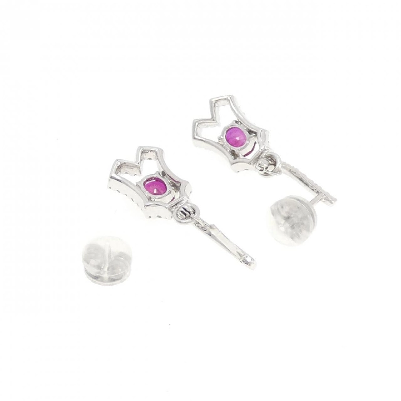 K18WG Bông tai Ruby - Hàng hiệu Chính hãng 870783