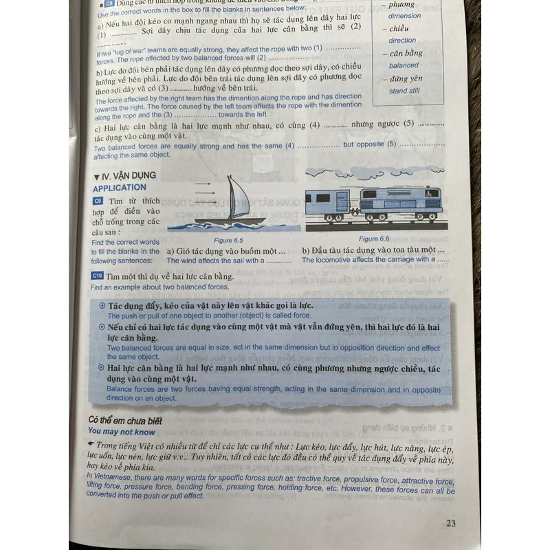 (Song ngữ) Vật Lí 6 song ngữ Việt Anh 603166