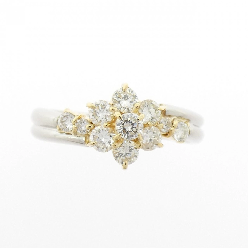 Nhẫn kim cương hoa K18YG/PT900 0.50CT 669741