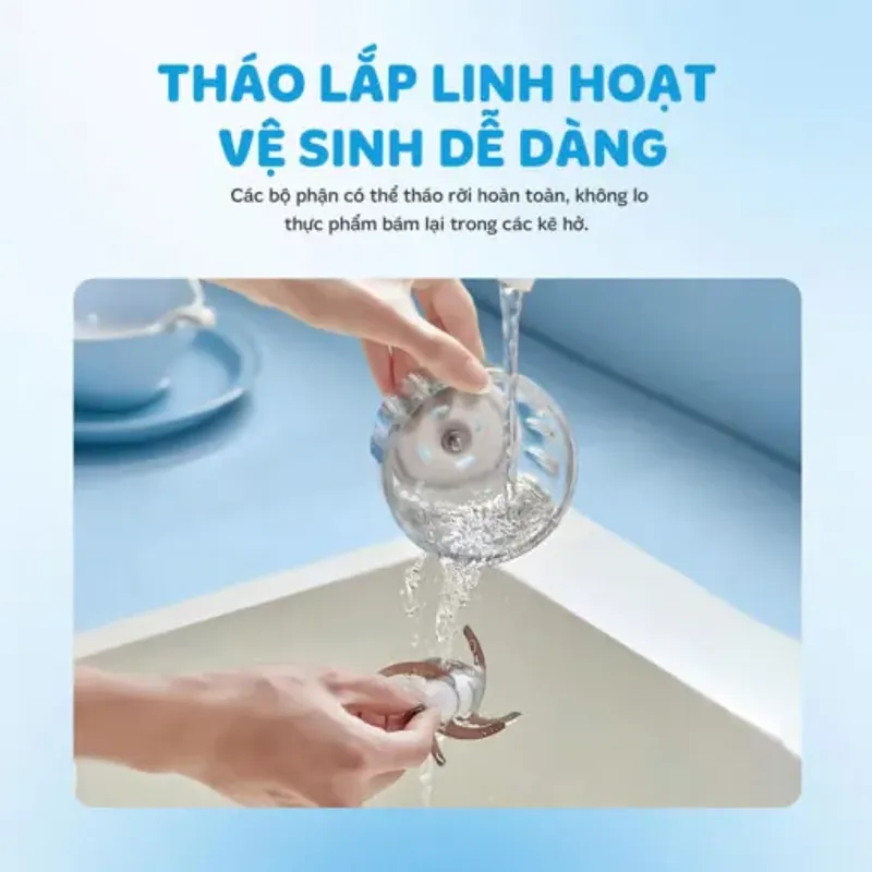 Máy xay thịt mini đa năng Kalite MiuMiu, dung tích 350ml, lưỡi dao 6 bằng inox304 934029