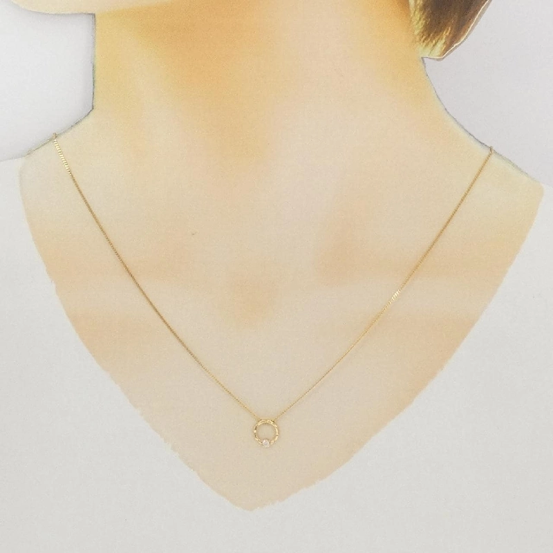 Dây chuyền kim cương K18YG 0.04CT - Hàng hiệu Chính hãng 856370