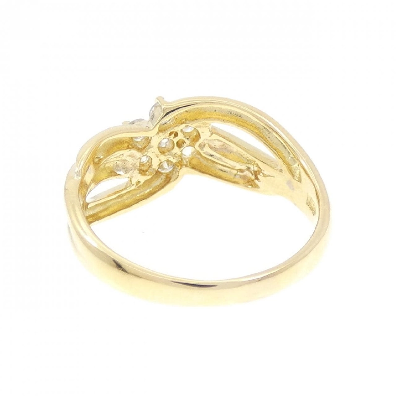 Nhẫn kim cương hoa K18YG 0.32CT 673042