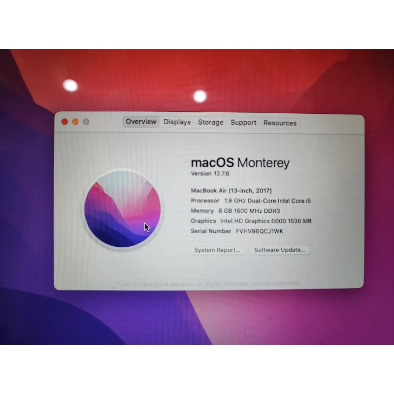 Macbook air 13 2017 8GB 128GB 995024