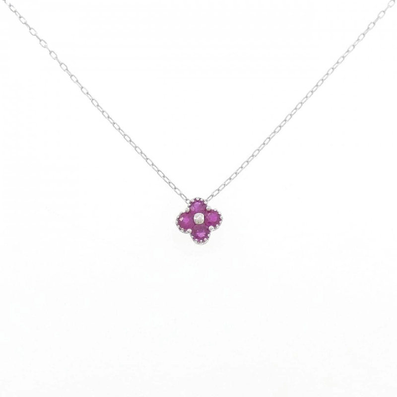 K18WG Hoa Hồng Ruby Dây Chuyền - Hàng hiệu Chính hãng 858865